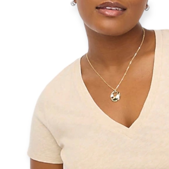 J. CREW T-Shirt Vintage Slub Cotton V-Neck Tee Heather Wheat Short Sleeve NWT - Picture 4 of 10